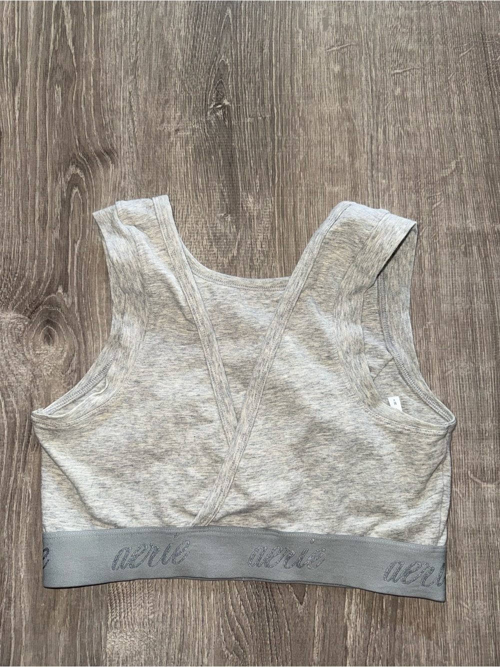 aerie Light Heather Gray Seamless Sports Bralette